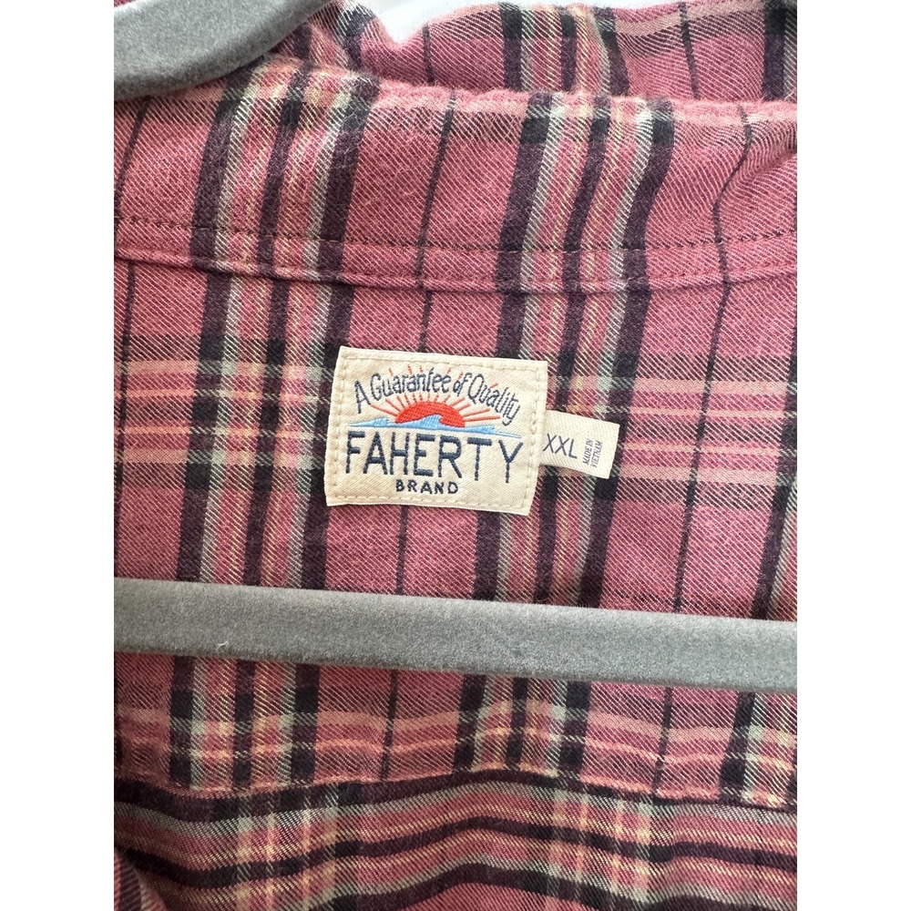 Faherty Movement Featherweight Twill Shirt Mountain View Plaid Button Men's XXL - Picture 9 of 13